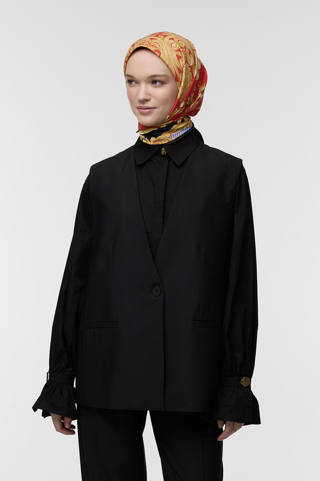 Desenli Twill İpek Eşarp Agata