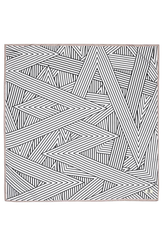 Desenli Twill İpek Eşarp Doris