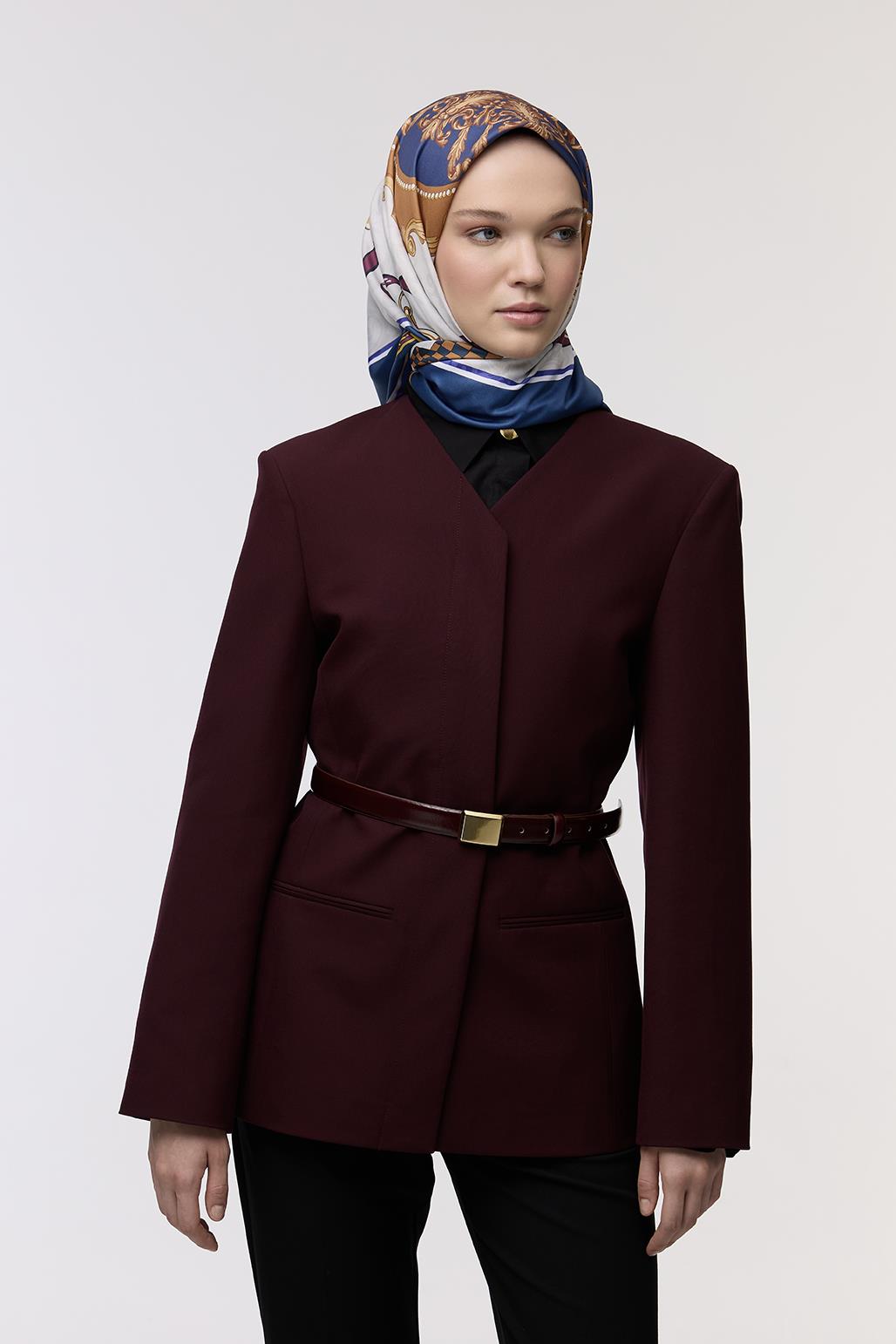 Desenli Twill İpek Eşarp Emily