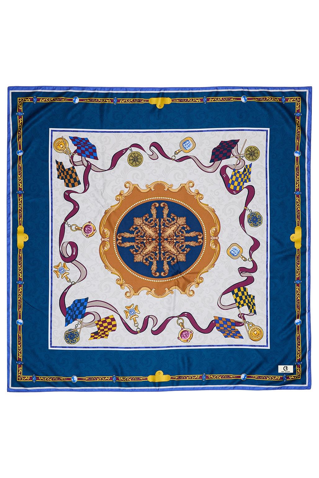 Desenli Twill İpek Eşarp Emily