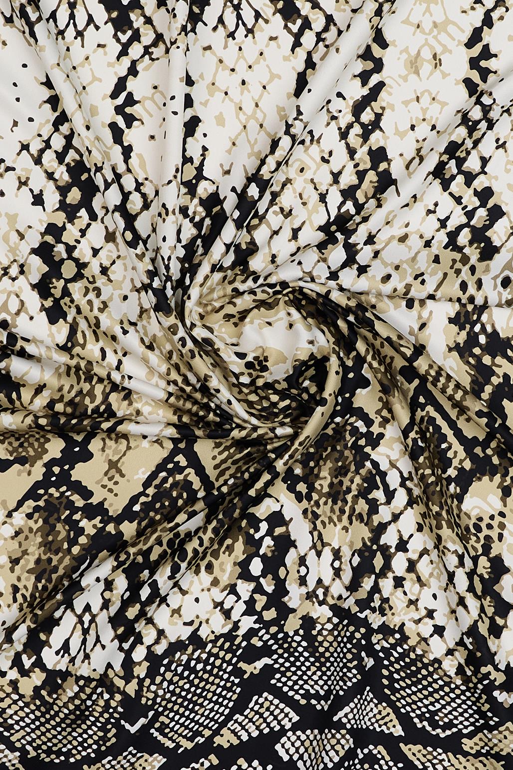Desenli Twill İpek Eşarp Python