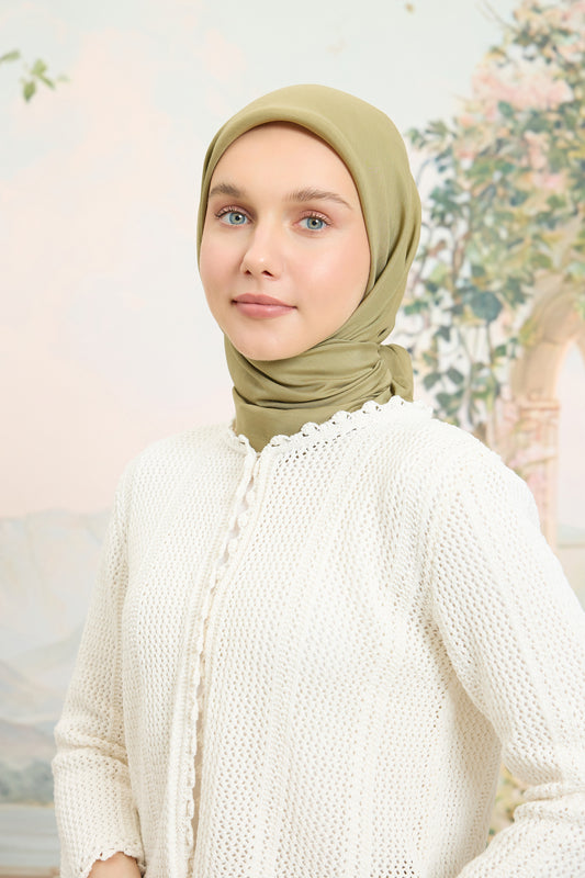 Floş Viskon Düz Eşarp Adaçayı