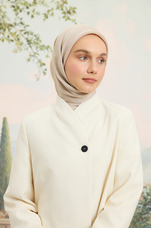 Floş Viskon Düz Eşarp Bej
