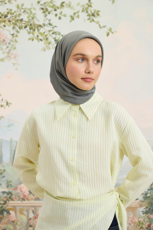 Floş Viskon Düz Eşarp Füme