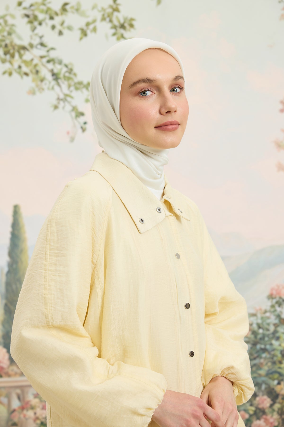 Floş Viskon Düz Eşarp İnci