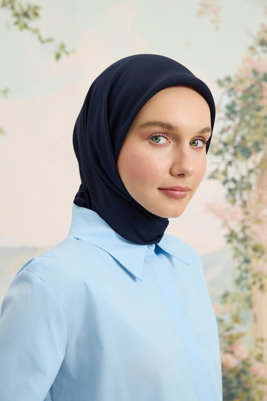 Floş Viskon Düz Eşarp Lacivert