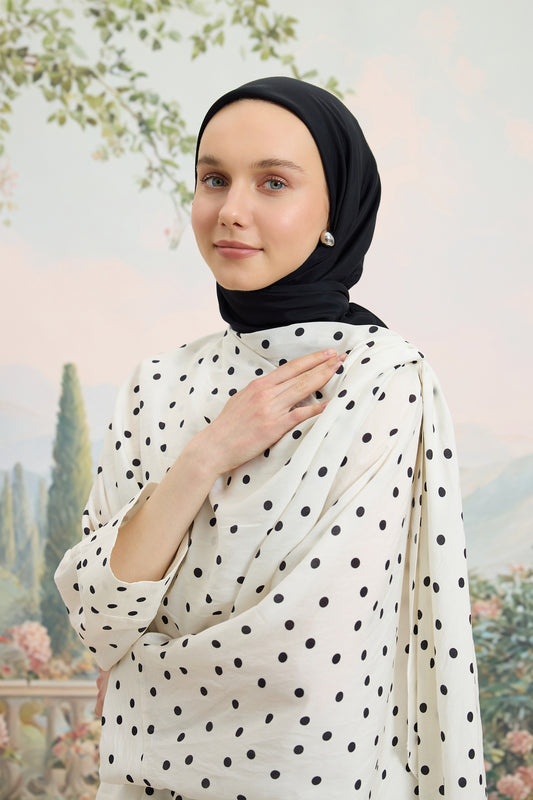 Floş Viskon Düz Eşarp Siyah