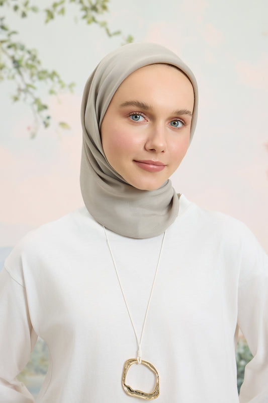 Floş Viskon Düz Eşarp Taş