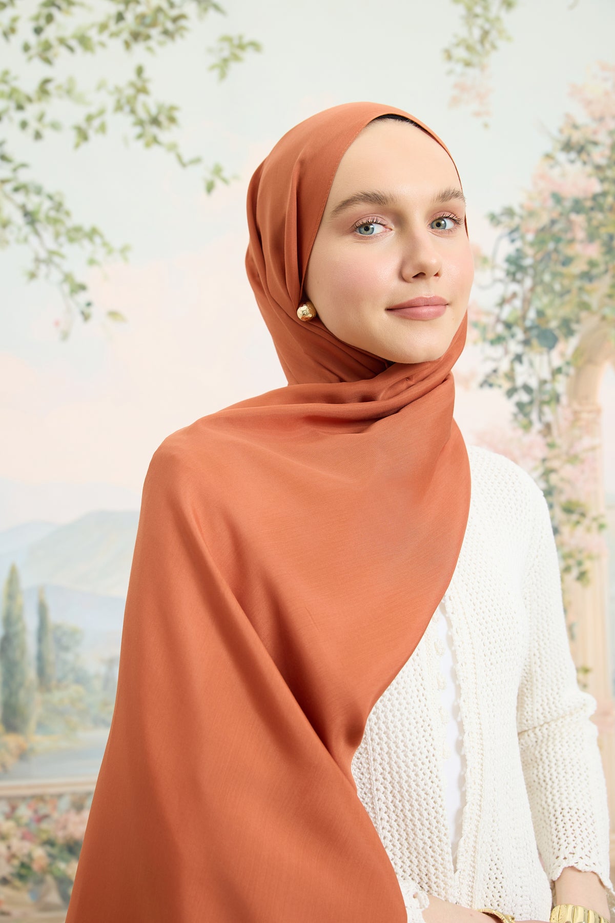 Floş Viskon Düz Şal Badem