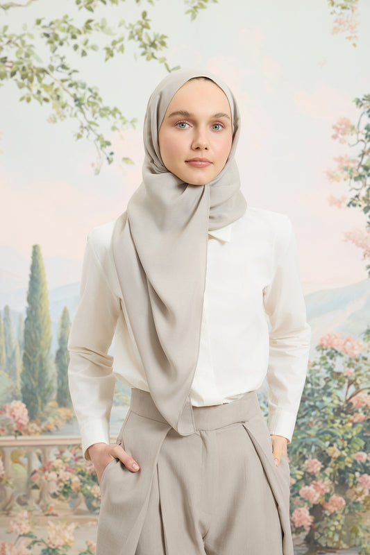 Floş Viskon Düz Şal Bej