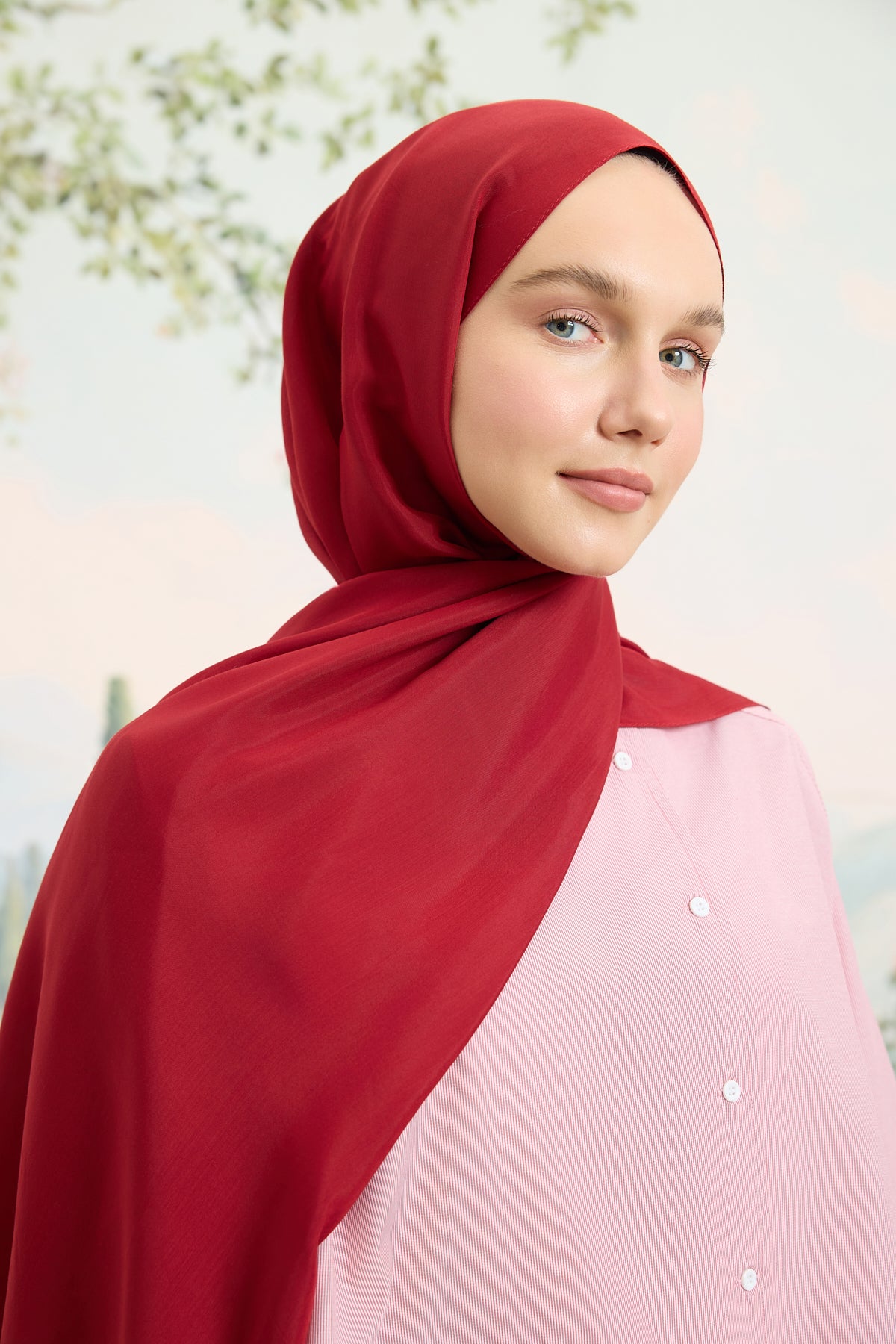Floş Viskon Düz Şal Bordo