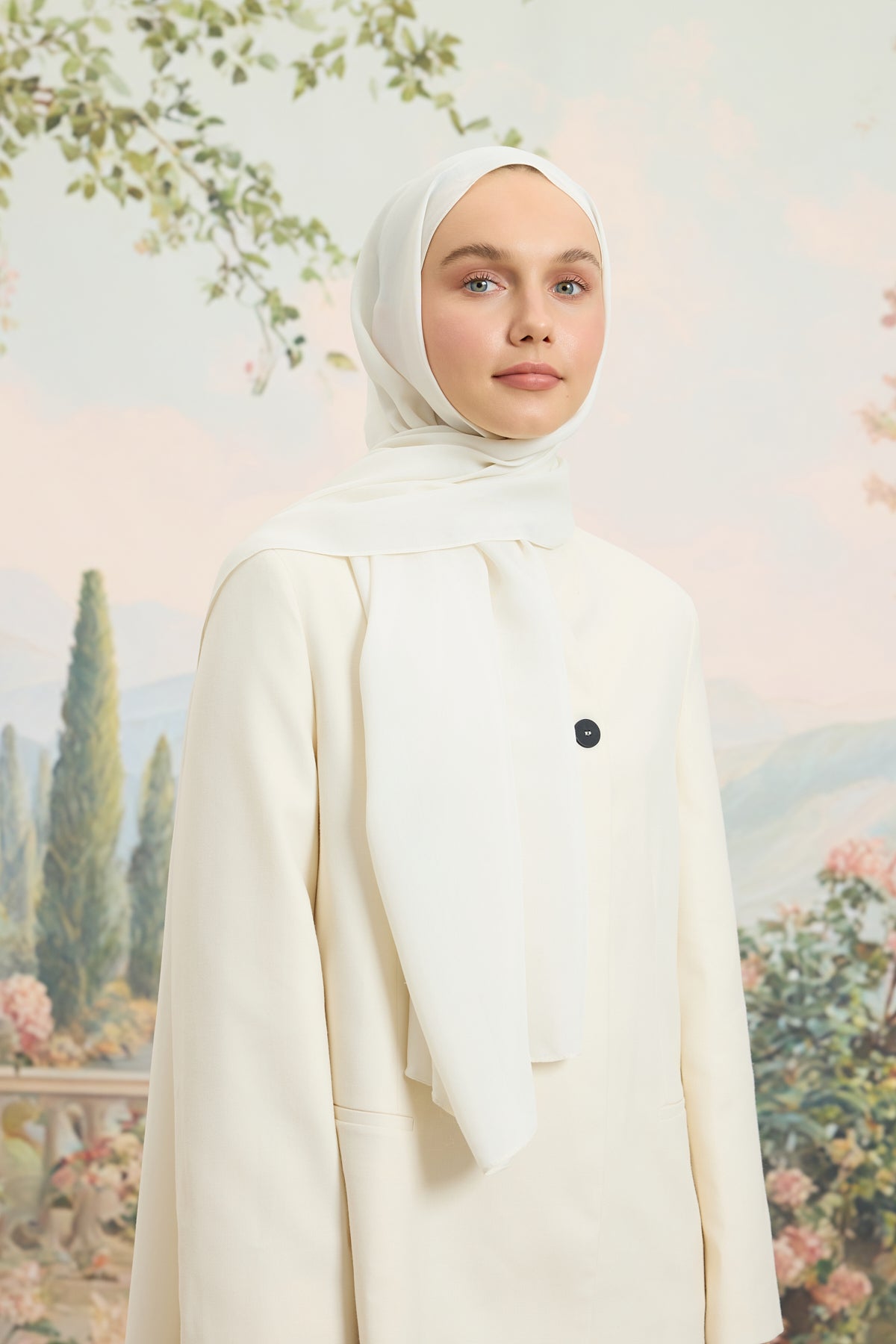 Floş Viskon Düz Şal İnci