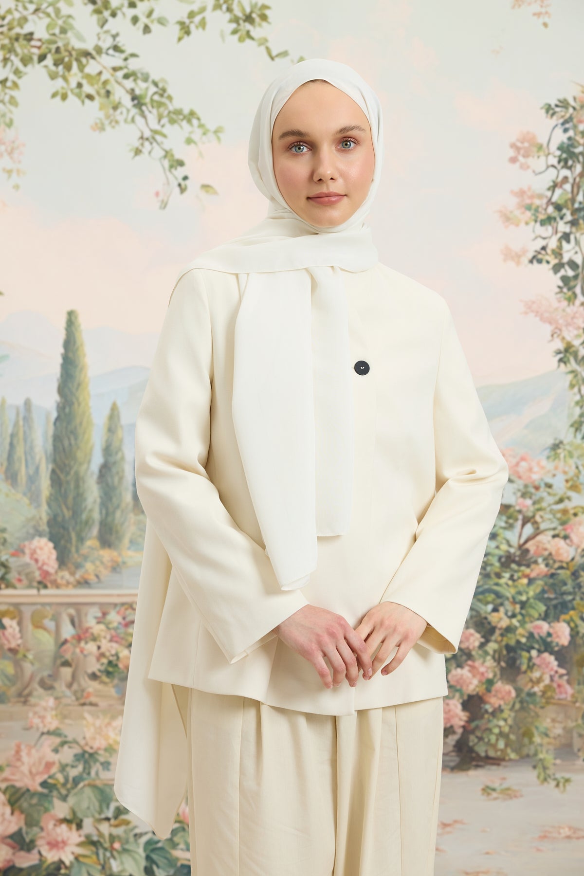 Floş Viskon Düz Şal İnci