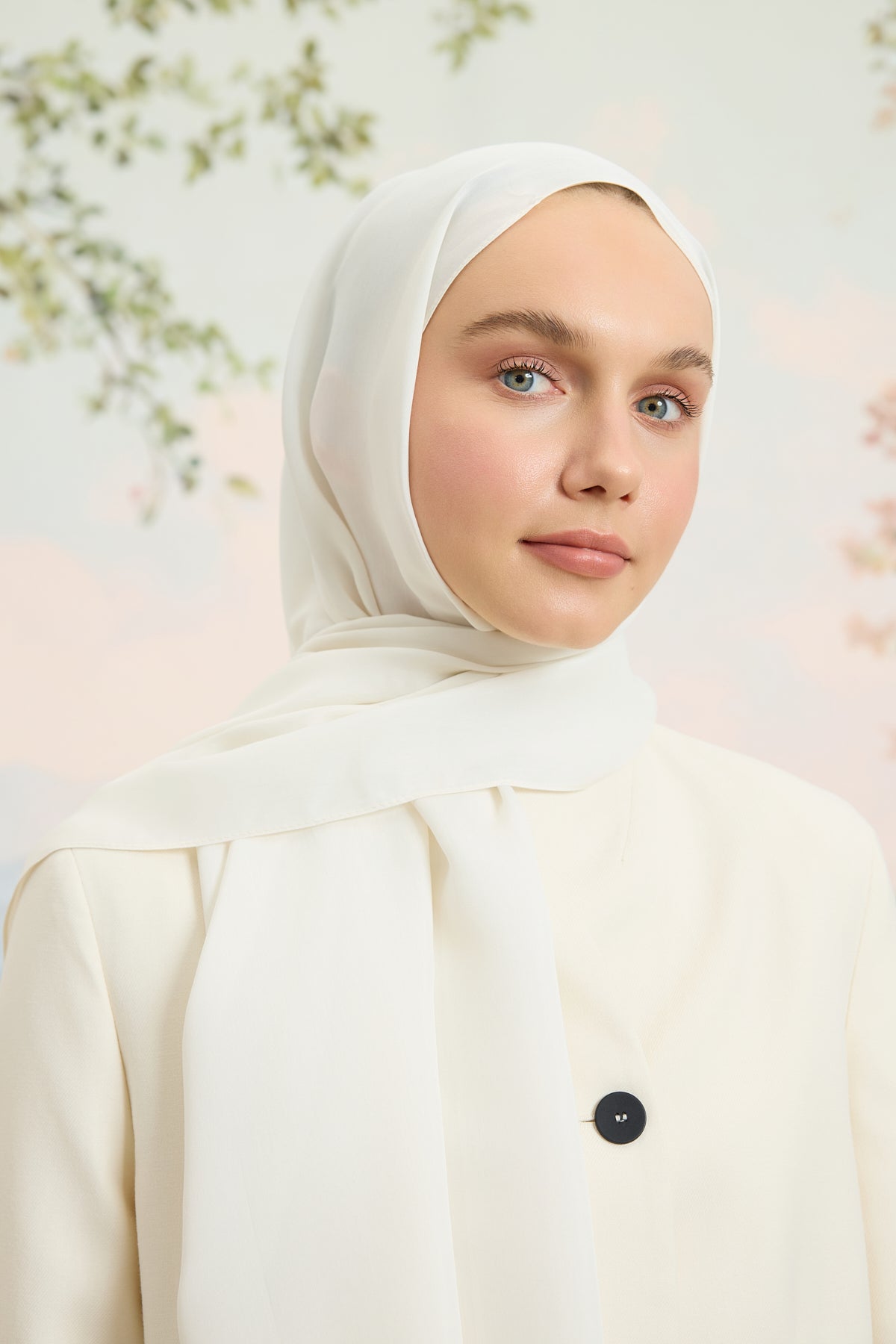 Floş Viskon Düz Şal İnci