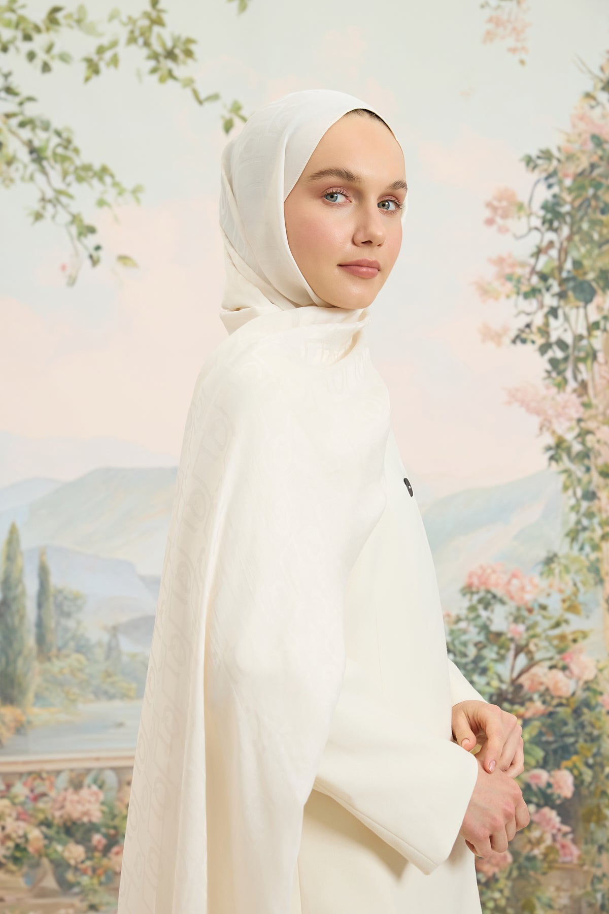 Floş Viskon Düz Şal İnci