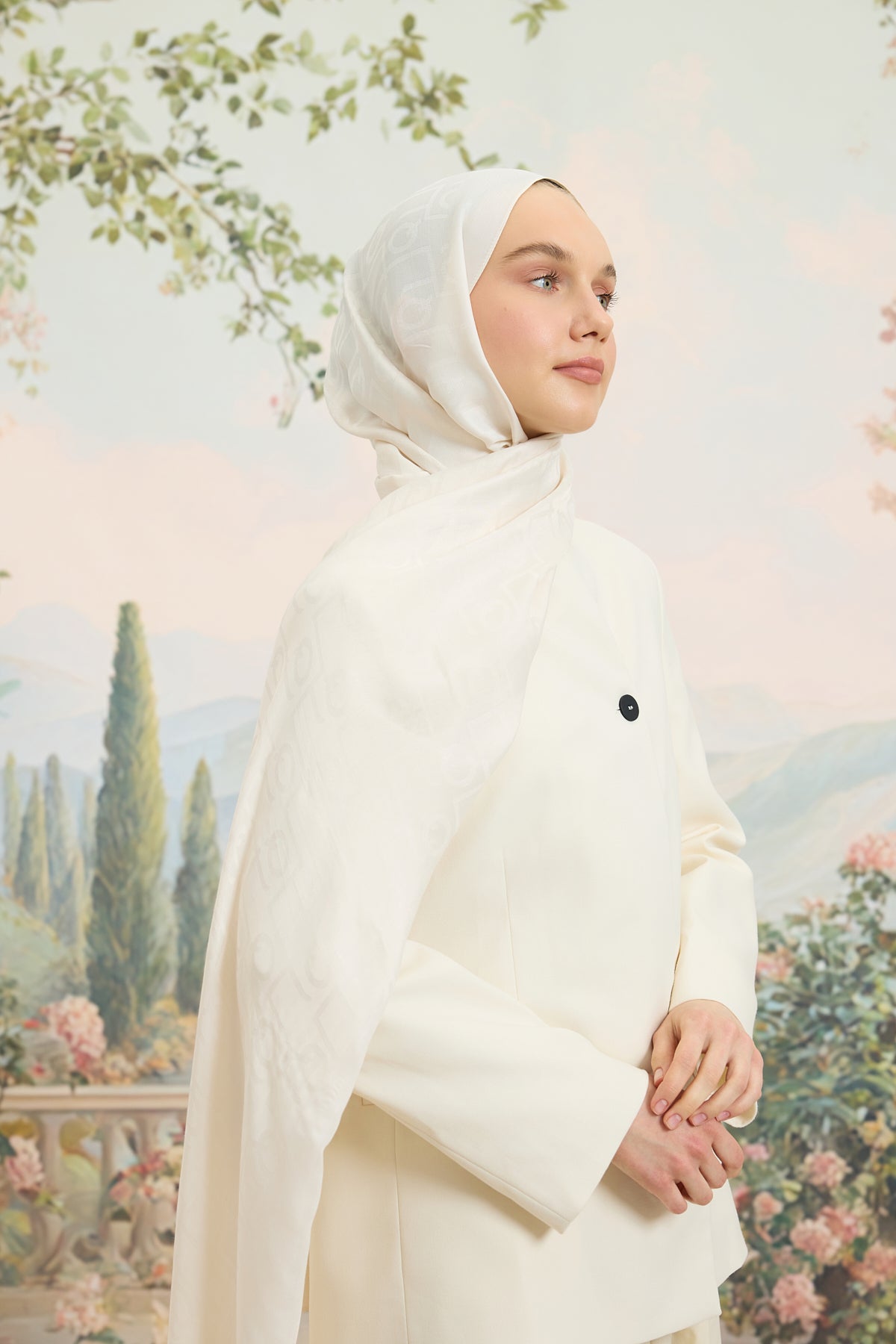 Floş Viskon Düz Şal İnci