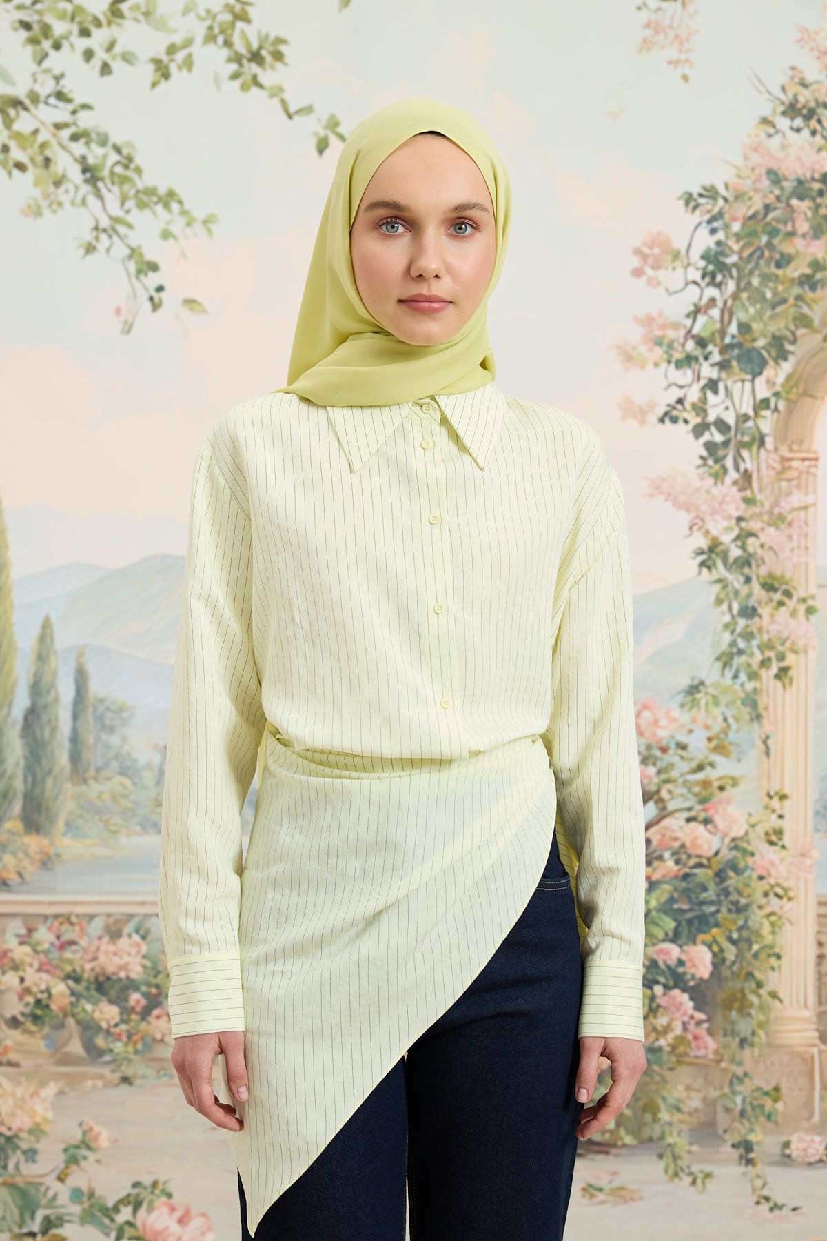 Floş Viskon Düz Şal Lime