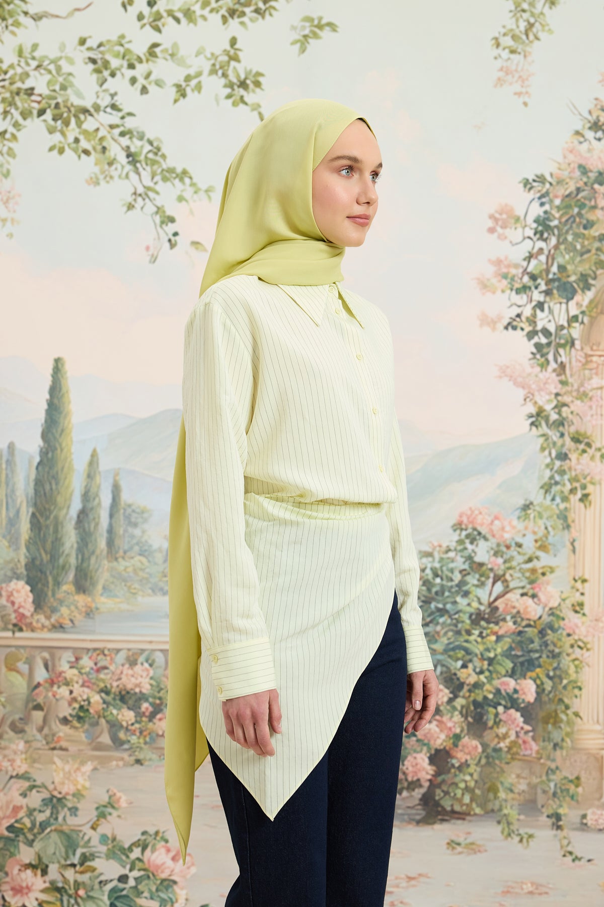 Floş Viskon Düz Şal Lime