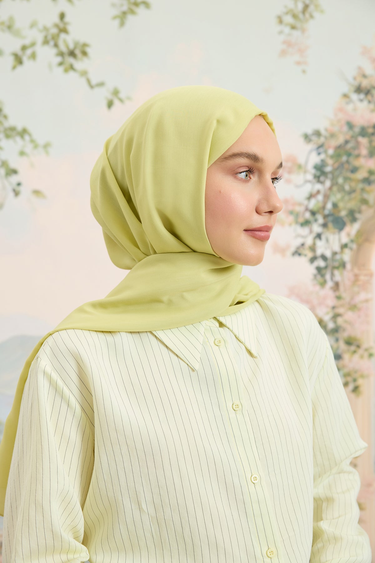 Floş Viskon Düz Şal Lime