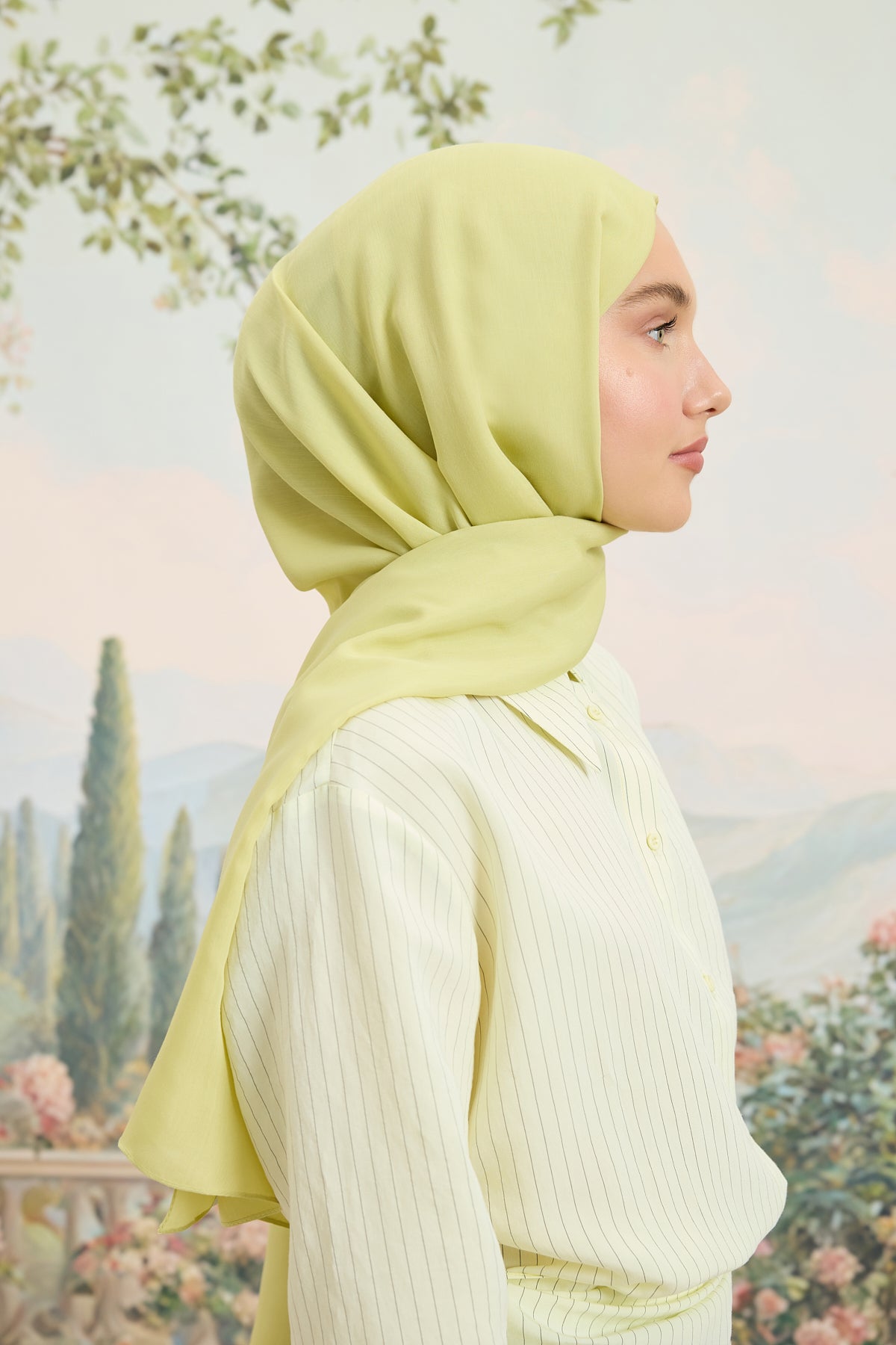Floş Viskon Düz Şal Lime