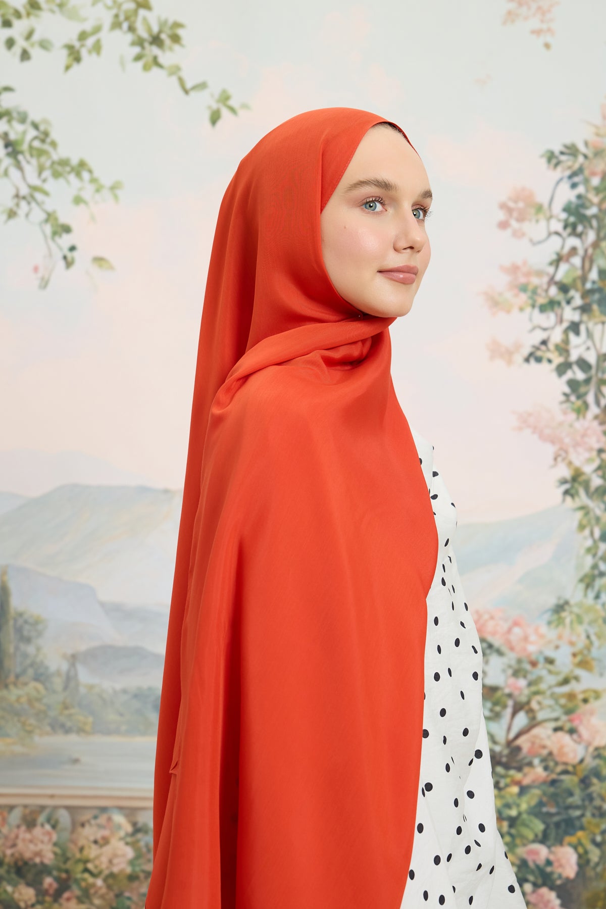 Floş Viskon Düz Şal Orange