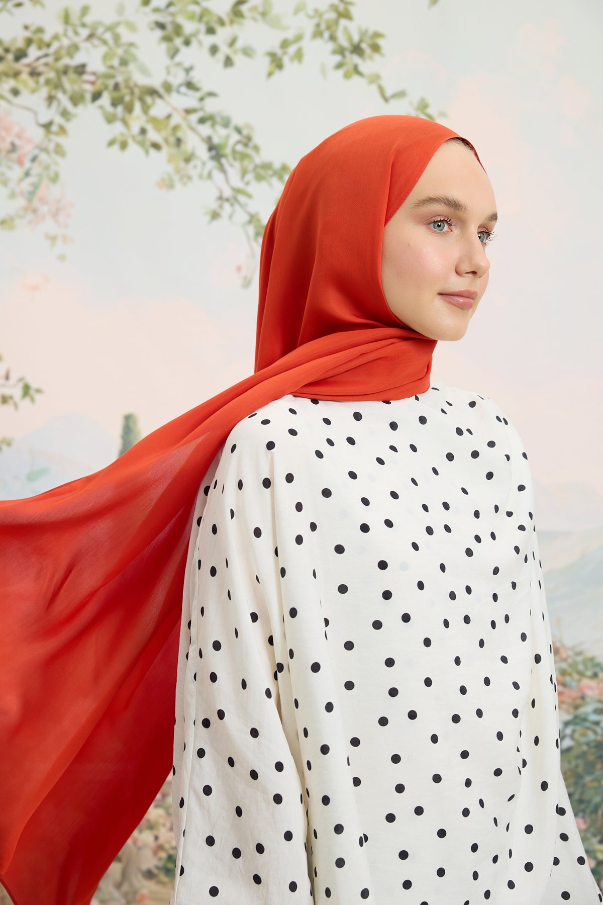 Floş Viskon Düz Şal Orange