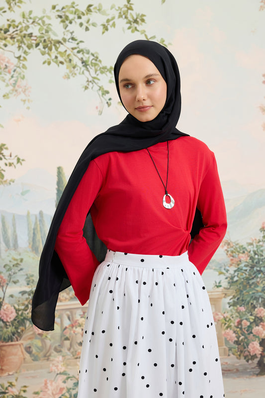 Floş Viskon Düz Şal Siyah