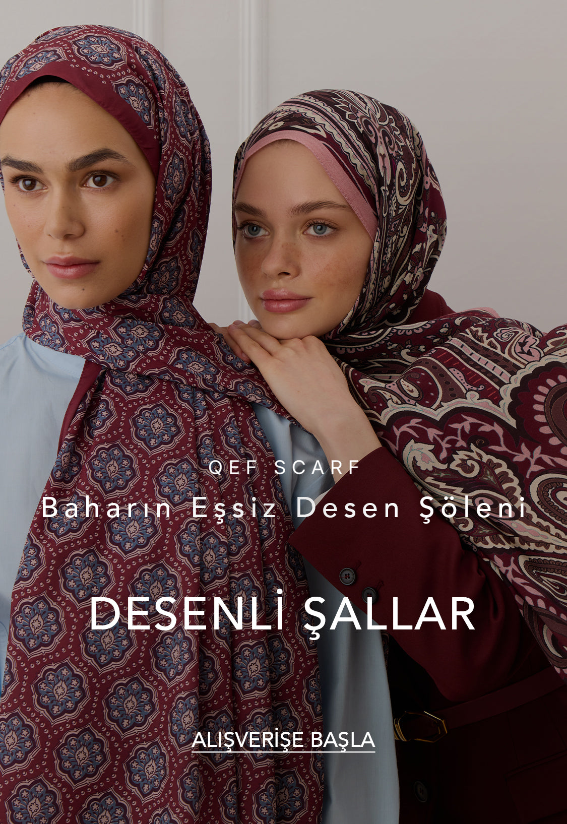 Kadın Desenli Şal Modelleri