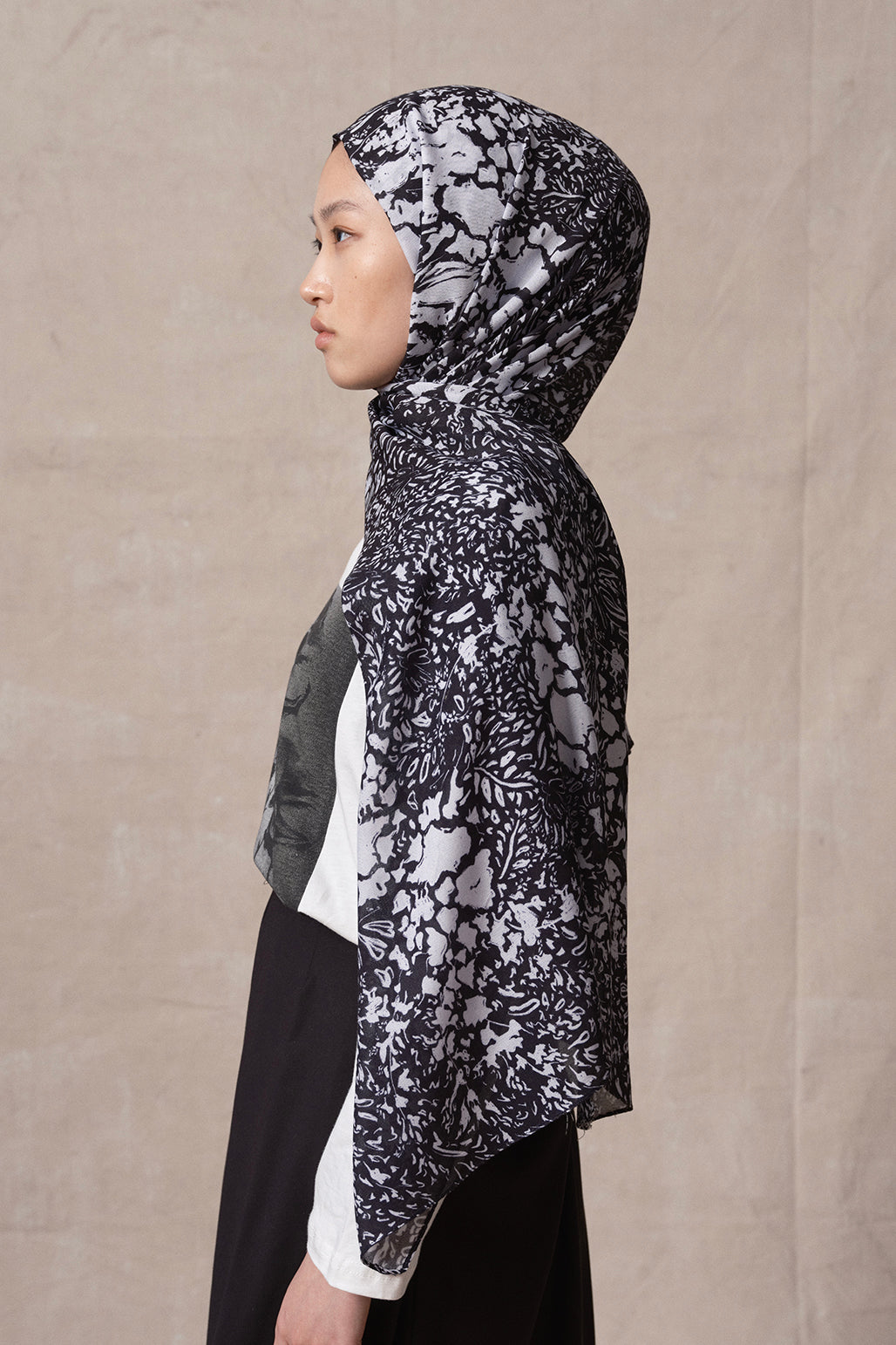 Modal Brush Şal Minimal Pattern Siyah