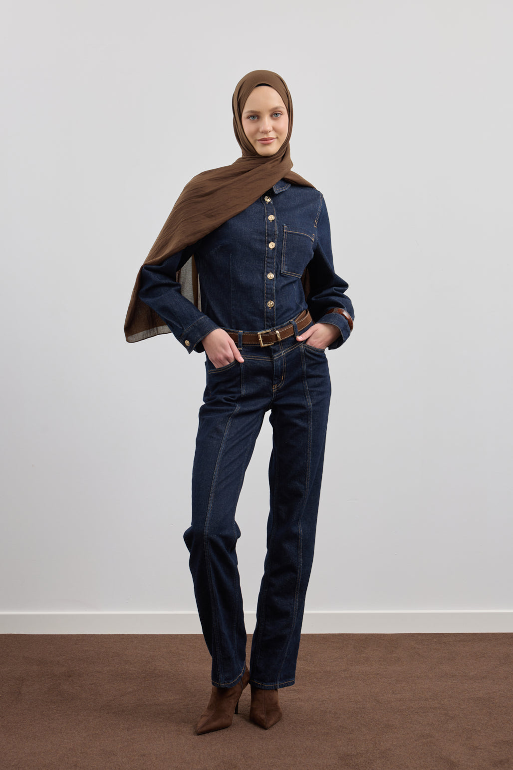 Organik Crash Şal Acı Kahve