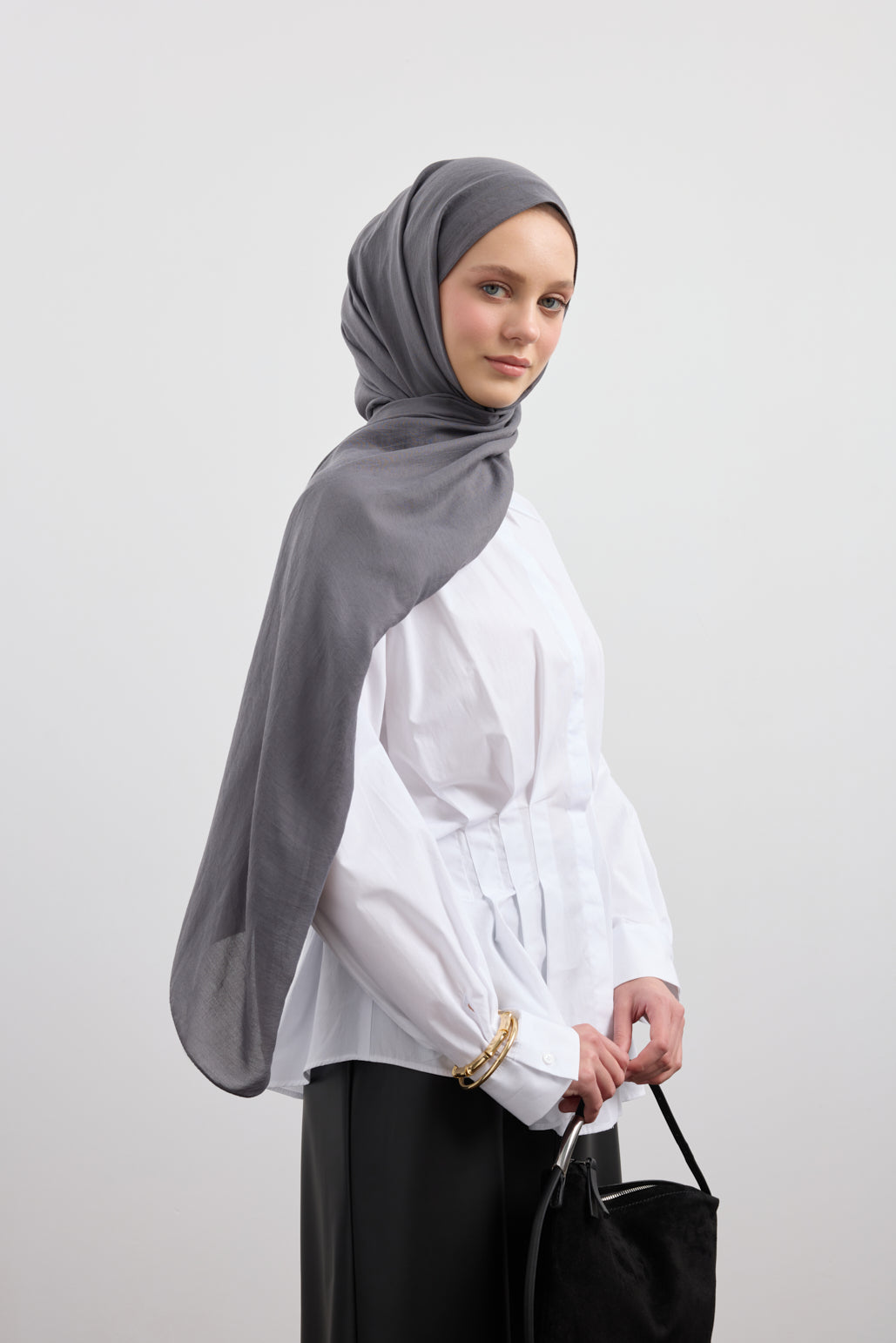 Organik Crash Şal Antrasit