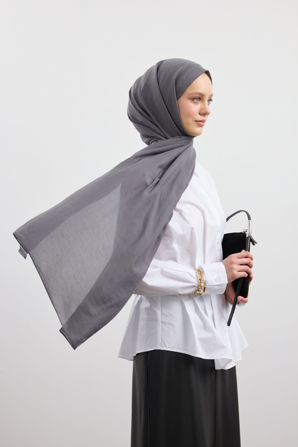 Organik Crash Şal Antrasit