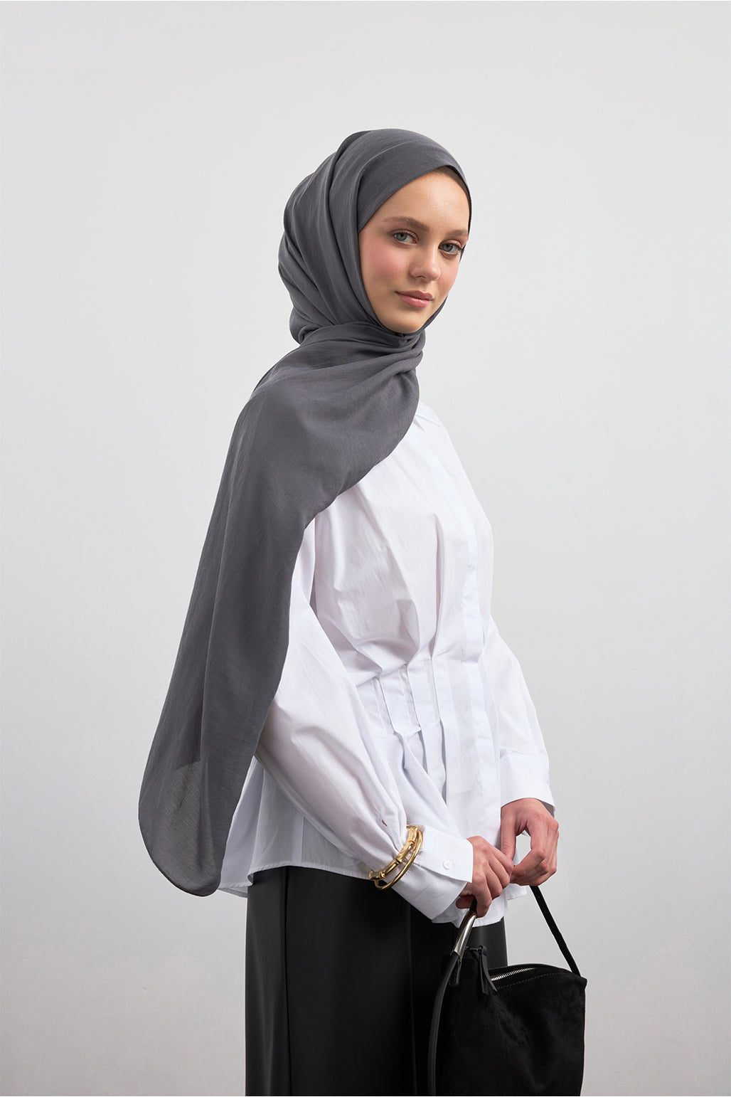 Organik Crash Şal Antrasit