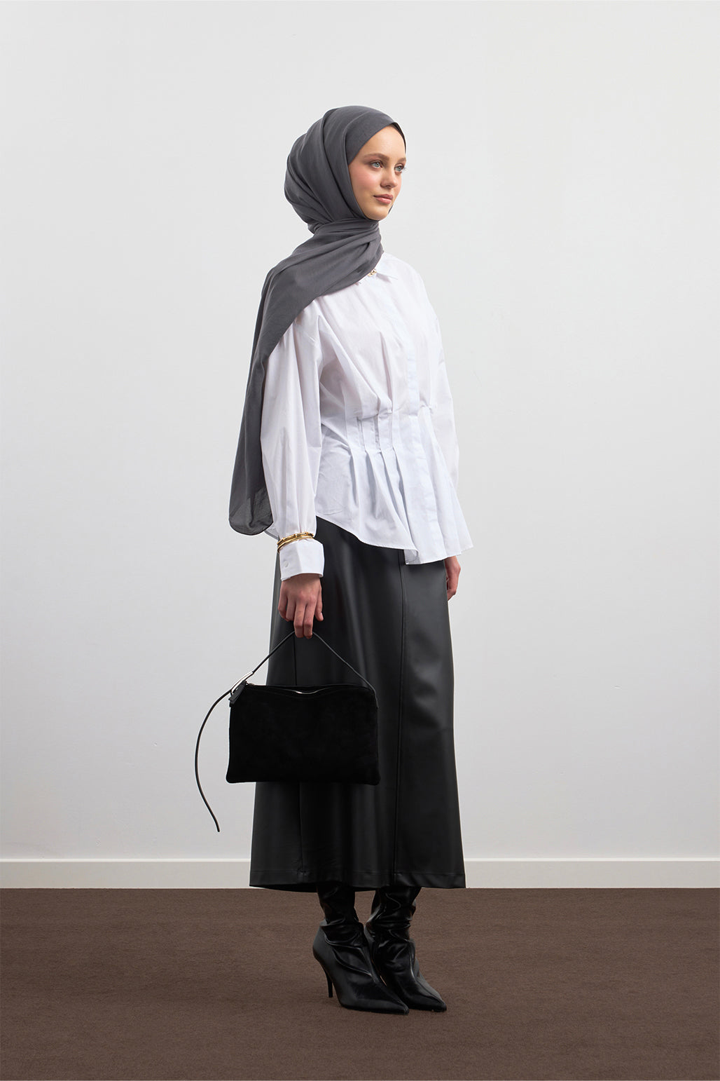 Organik Crash Şal Antrasit