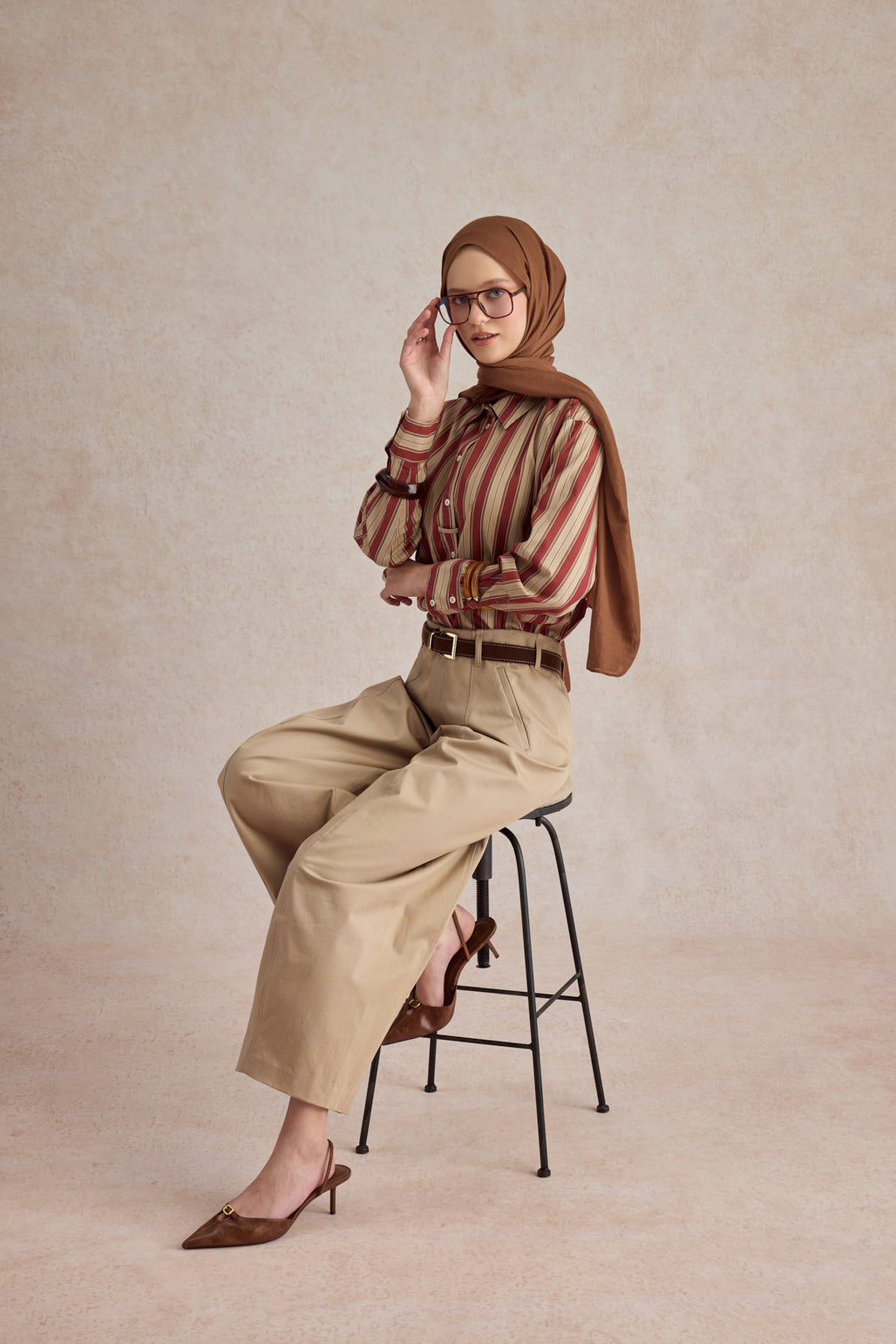 Organik Crash Şal Çikolata Kahve