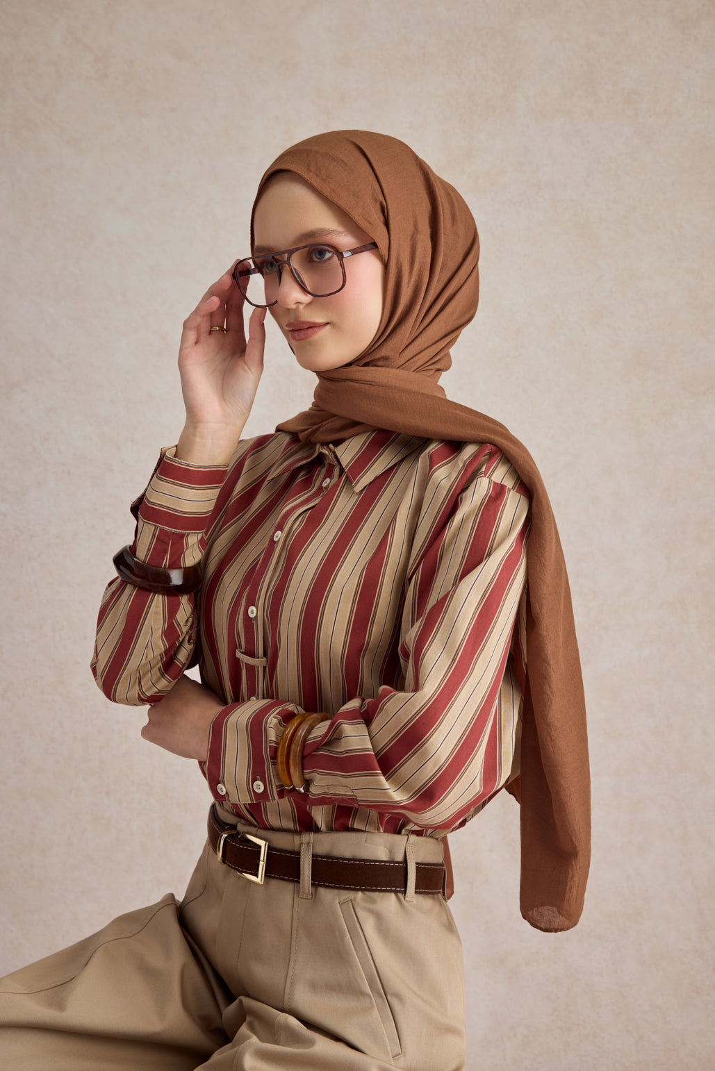 Organik Crash Şal Çikolata Kahve