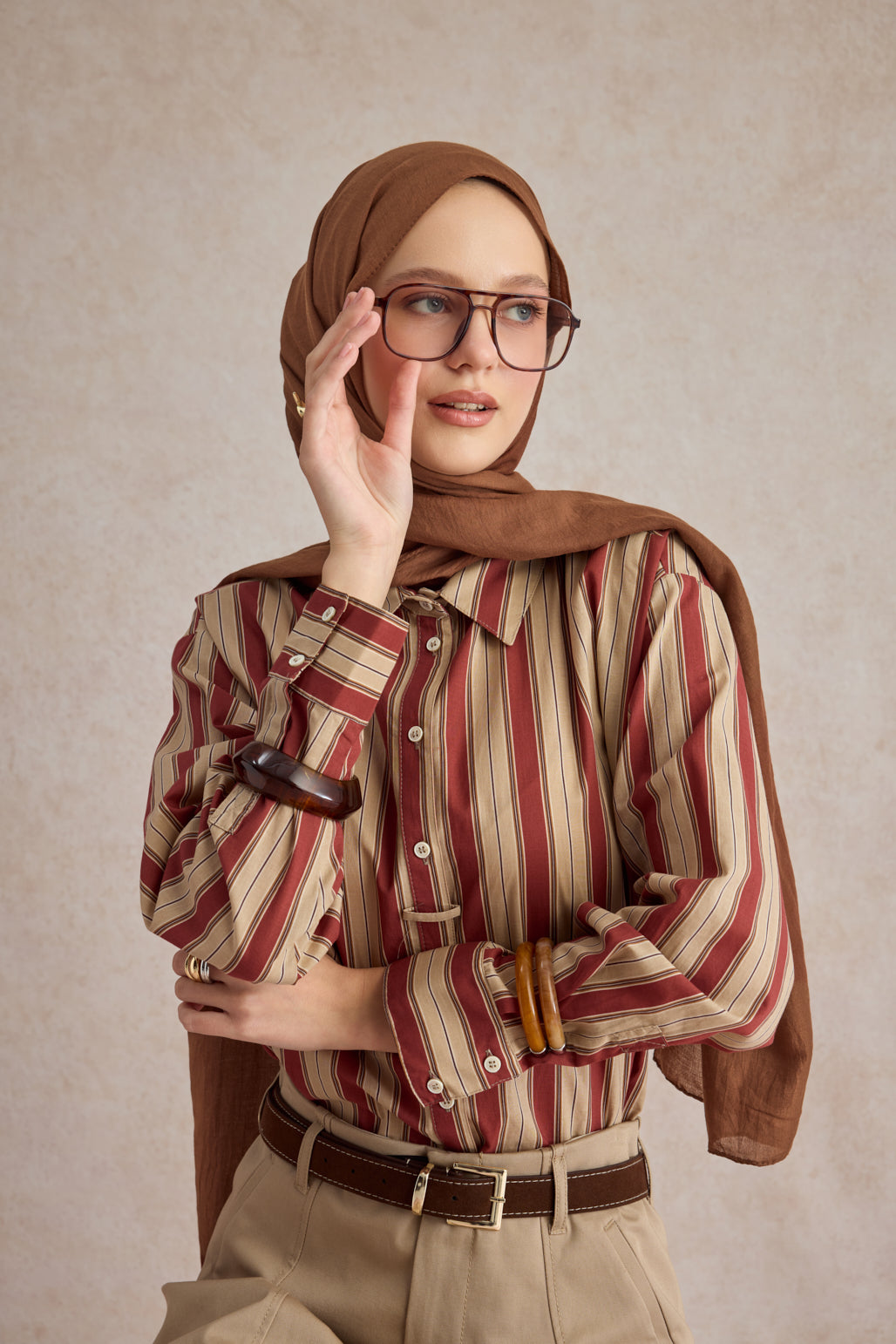 Organik Crash Şal Çikolata Kahve