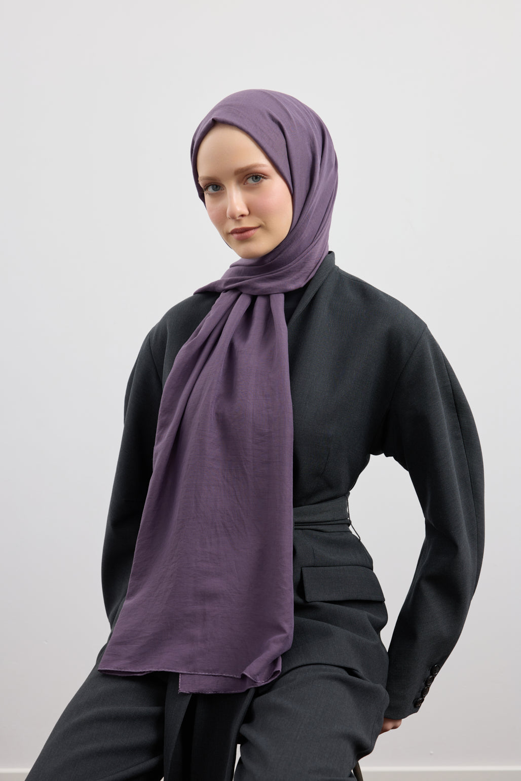 Organik Crash Şal Eflatun