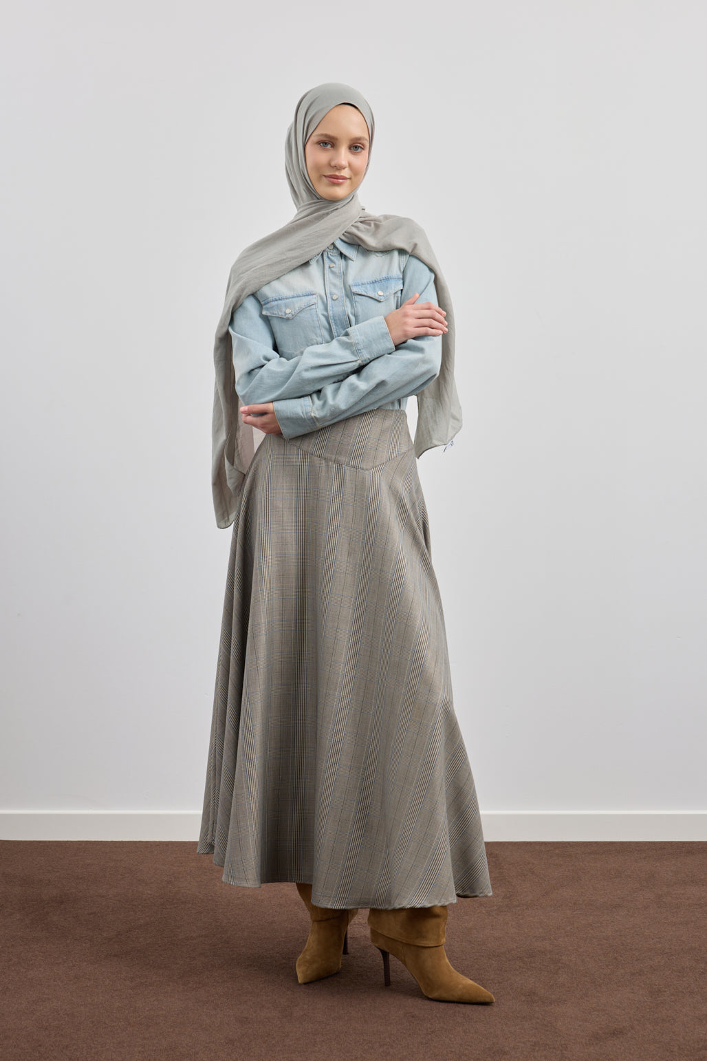 Organik Crash Şal Gri