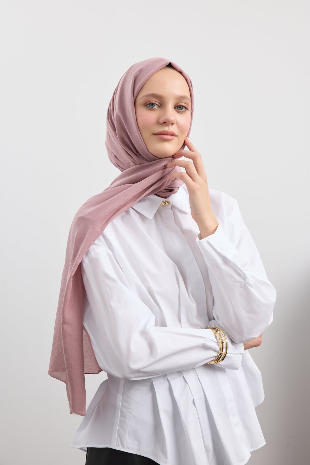 Organik Crash Şal Gül Kurusu