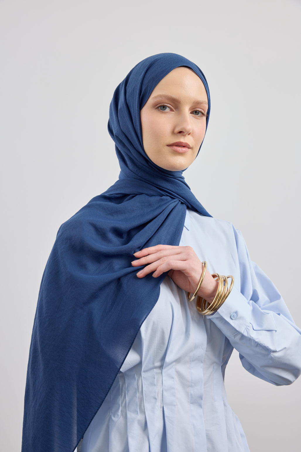 Organik Crash Şal İndigo