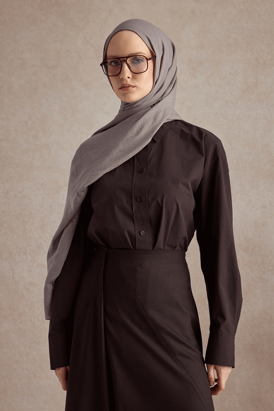 Organik Crash Şal Küllü Gri