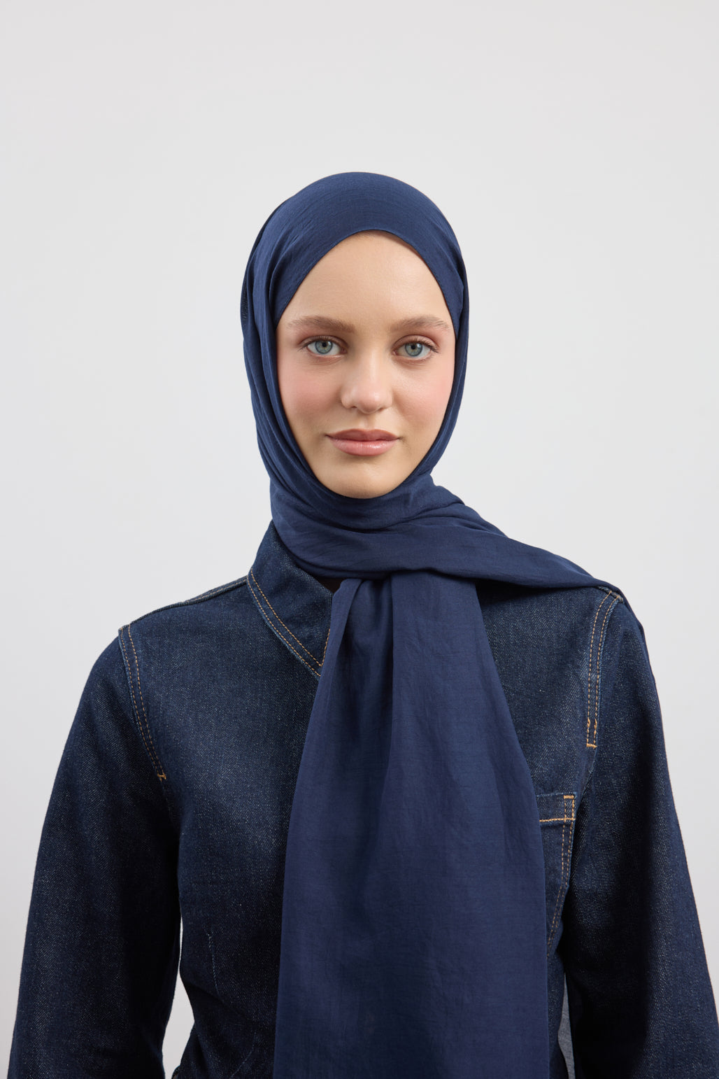 Organik Crash Şal Lacivert