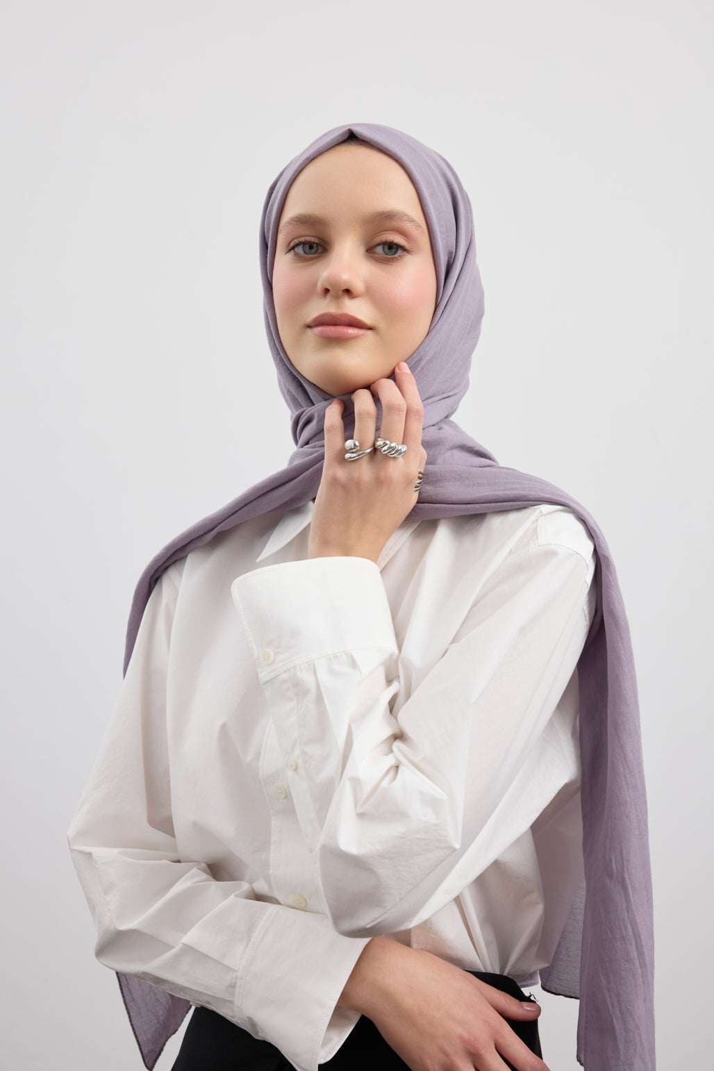 Organik Crash Şal Lavanta