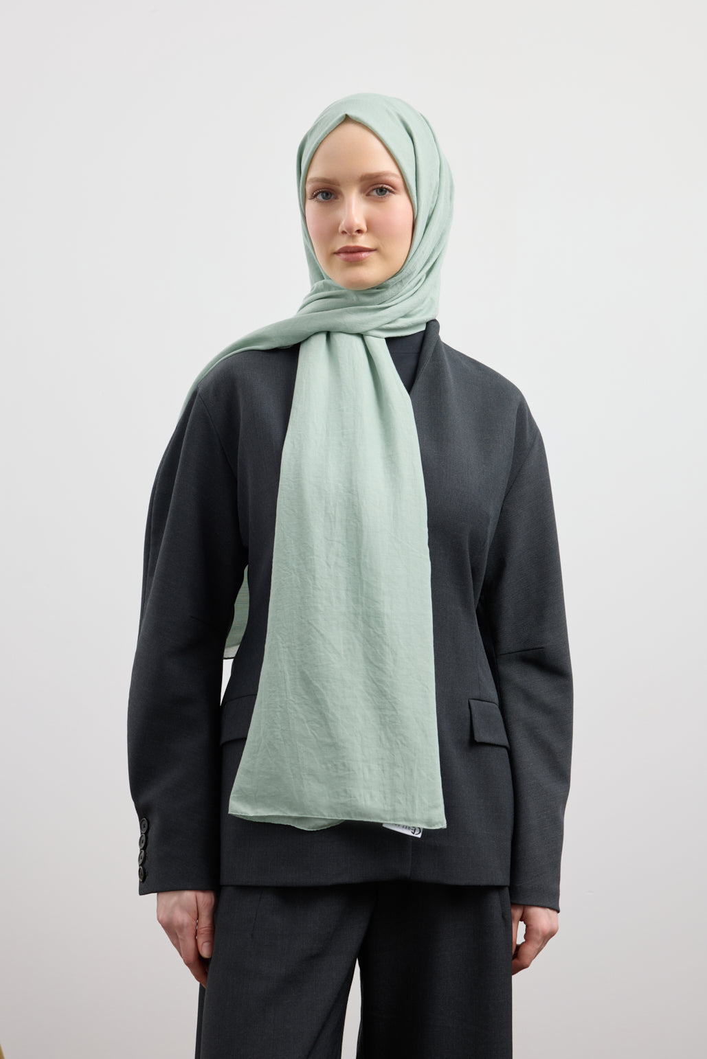 Organik Crash Şal Mint
