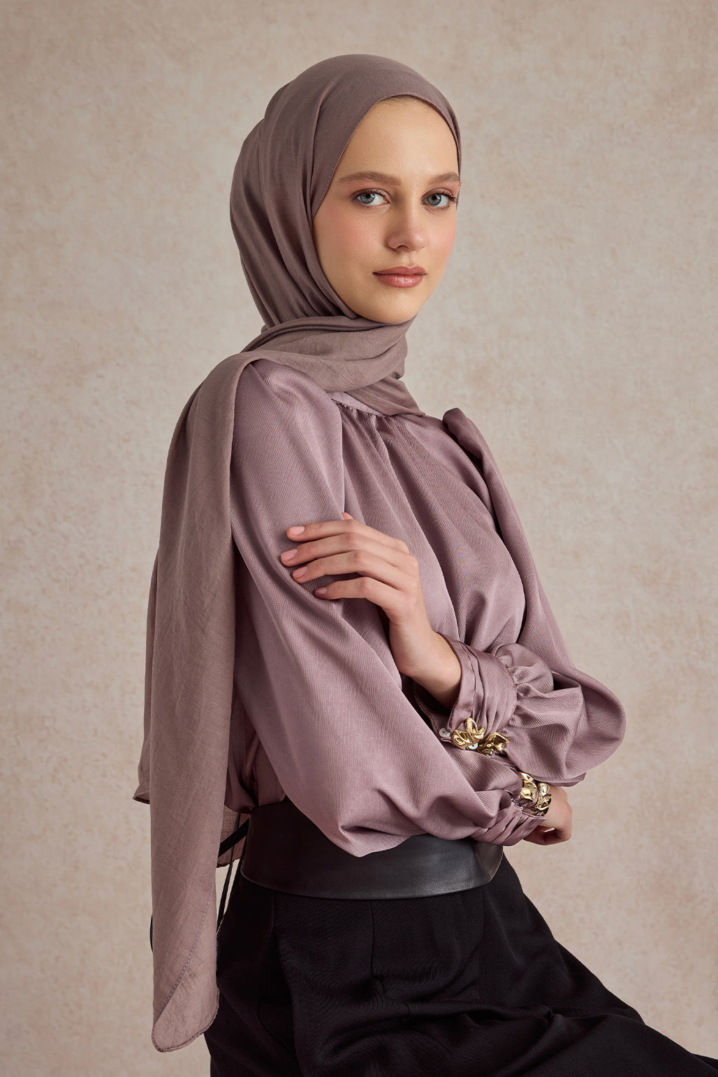 Organik Crash Şal Mürdüm Eriği