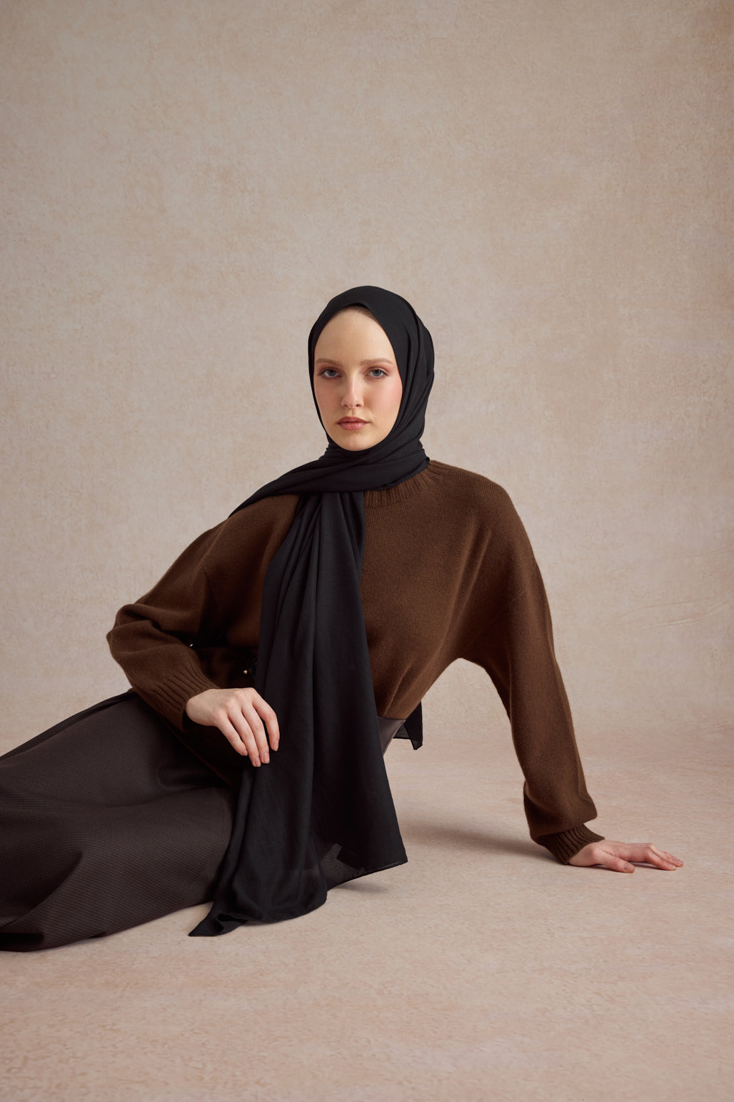 Organik Crash Şal Siyah