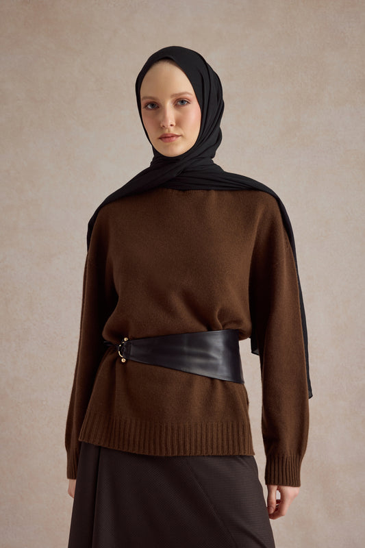 Organik Crash Şal Siyah