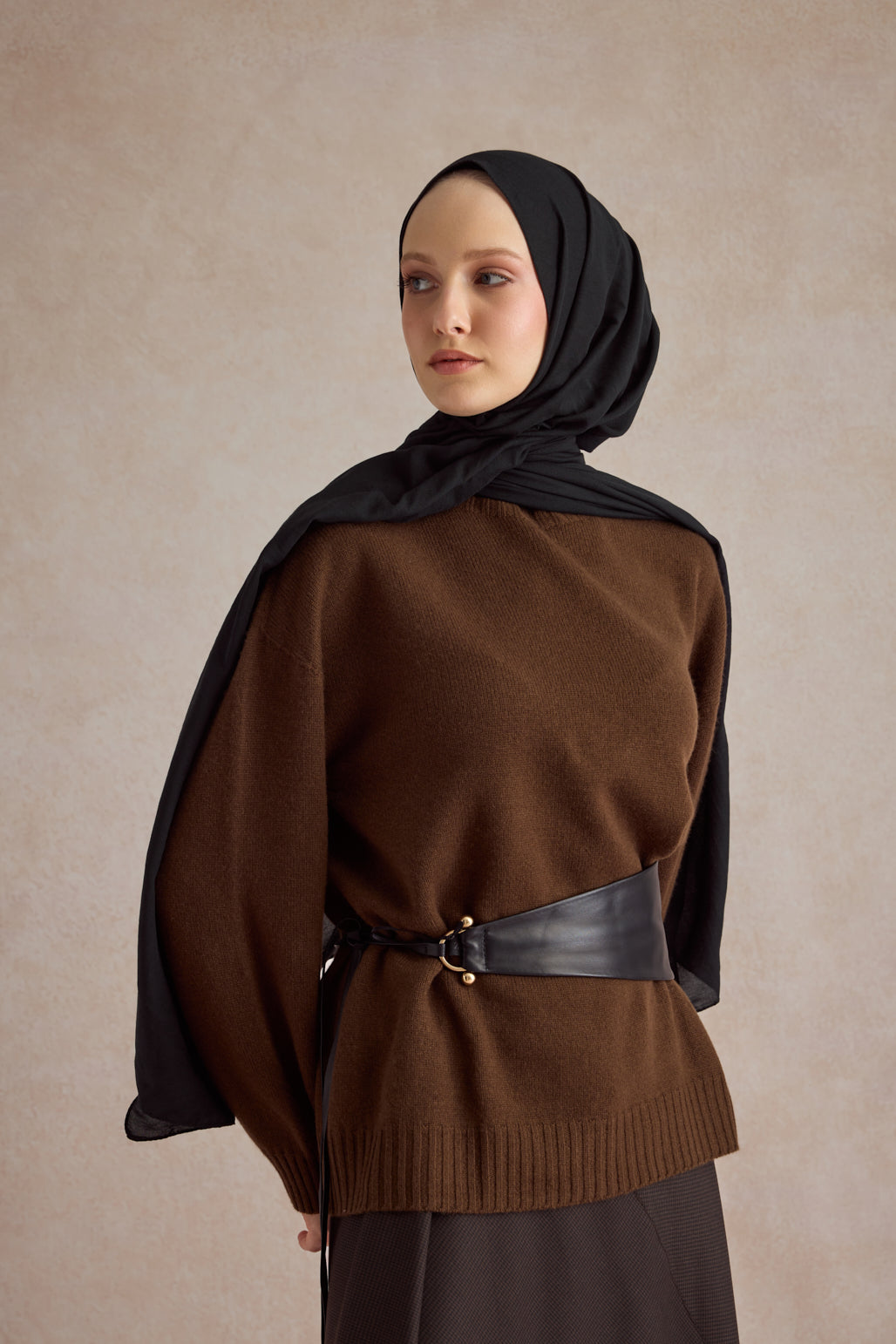 Organik Crash Şal Siyah