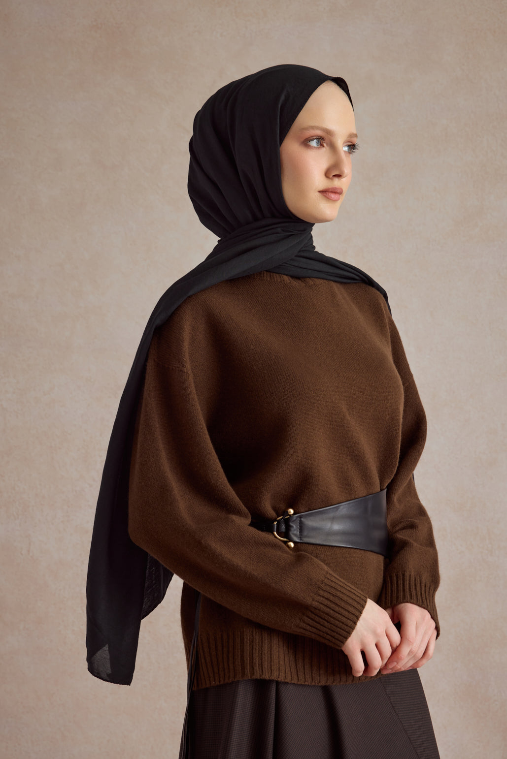 Organik Crash Şal Siyah